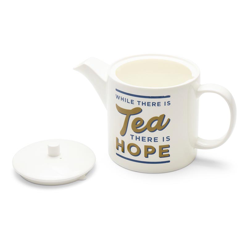 while there's tea there is hope first world war quote arthur wing pinero enamel teapot lid removed spout